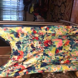 Patterned open back dress with pockets